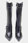 Shop_Oroh_Black Studs, Buckles Olivia Genuine Leather Long Boots With Block Heel _Online_at_Aza_Fashions