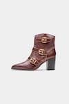 Buy_Oroh_Brown Buckles Teresa Detail Genuine Leather Ankle Boots 