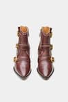 Shop_Oroh_Brown Buckles Teresa Detail Genuine Leather Ankle Boots _Online