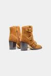 Shop_Oroh_Tan Buckles Teresa Detail Block Heel Ankle Boots _Online_at_Aza_Fashions