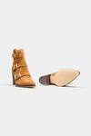 Buy_Oroh_Tan Buckles Teresa Detail Block Heel Ankle Boots _Online