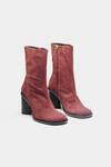 Buy_Oroh_Maroon Juana Block Heel Ankle Boots _at_Aza_Fashions