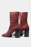 Shop_Oroh_Maroon Juana Block Heel Ankle Boots _at_Aza_Fashions