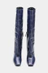 Buy_Oroh_Navy Patricia Midnight Crocodile Embossed Long Boots _Online_at_Aza_Fashions