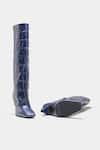 Shop_Oroh_Navy Patricia Midnight Crocodile Embossed Long Boots _Online_at_Aza_Fashions