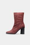 Oroh_Maroon Juana Block Heel Ankle Boots _Online
