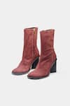 Buy_Oroh_Maroon Juana Block Heel Ankle Boots _Online
