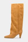 Oroh_Tan Patricia Long Boots With Kitten Heel _at_Aza_Fashions