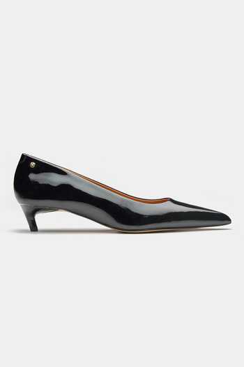Oroh_Black Belen Pointed Toe Kitten Heel Pumps _at_Aza_Fashions