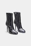 Buy_Oroh_Black Studs Eliana Studded Genuine Leather Ankle Boots _at_Aza_Fashions