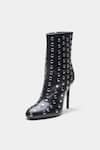 Oroh_Black Studs Eliana Studded Genuine Leather Ankle Boots _Online_at_Aza_Fashions