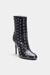 Buy_Oroh_Black Studs Eliana Studded Genuine Leather Ankle Boots _Online_at_Aza_Fashions