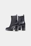 Shop_Oroh_Black Amaia Smooth Design Block Heel Ankle Boots _at_Aza_Fashions