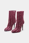 Shop_Oroh_Maroon Studs Eliana Embellished Pencil Heel Ankle Boots 