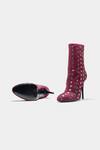 Shop_Oroh_Maroon Studs Eliana Embellished Pencil Heel Ankle Boots _Online