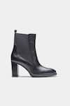 Buy_Oroh_Black Amaia Smooth Design Block Heel Ankle Boots _Online_at_Aza_Fashions