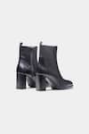 Shop_Oroh_Black Amaia Smooth Design Block Heel Ankle Boots _Online_at_Aza_Fashions