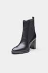 Shop_Oroh_Black Amaia Smooth Design Block Heel Ankle Boots 