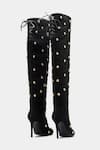 Oroh_Black Studs Dolores Studded Knee High Boots _Online_at_Aza_Fashions