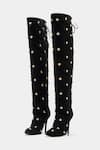 Buy_Oroh_Black Studs Dolores Studded Knee High Boots _Online_at_Aza_Fashions