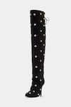 Shop_Oroh_Black Studs Dolores Studded Knee High Boots _Online_at_Aza_Fashions