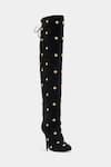 Oroh_Black Studs Dolores Studded Knee High Boots _at_Aza_Fashions