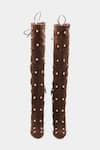 Oroh_Brown Studs Dolores Studded Knee High Boots _Online