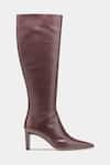 Buy_Oroh_Brown Paz Long Boots With Semi Block Heel _Online_at_Aza_Fashions