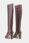 Buy_Oroh_Brown Paz Long Boots With Semi Block Heel 