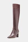 Oroh_Brown Paz Long Boots With Semi Block Heel _Online