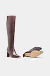 Shop_Oroh_Brown Paz Long Boots With Semi Block Heel _Online