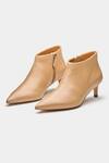 Oroh_Beige Alicia Pointed Kitten Heel Ankle Boots _Online_at_Aza_Fashions