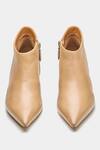 Oroh_Beige Alicia Pointed Kitten Heel Ankle Boots _at_Aza_Fashions
