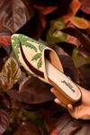 Buy_Around Always_Beige Coco Beaded Palm Motif Juttis _at_Aza_Fashions