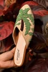 Shop_Around Always_Beige Coco Beaded Palm Motif Juttis _at_Aza_Fashions