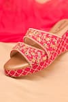 Around Always_Pink Embroidery, Sequins, Zari, Gemstones Abha Zardozi Geometric Wedges _Online_at_Aza_Fashions