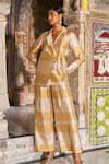 Buy_Dash And Dot_Gold Silk, Tissue Banaras Blazer _at_Aza_Fashions