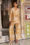 Buy_Dash And Dot_Gold Tissue, Silk Banaras Pant Set _Online_at_Aza_Fashions
