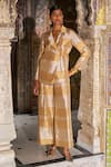 Buy_Dash And Dot_Gold Tissue, Silk Banaras Pant Set _at_Aza_Fashions