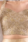 Buy_Samyukta Singhania_Gold Brocade Embroidery Sweetheart Neck Hand Lehenga Set 