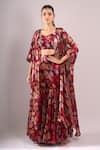 Buy Samyukta Singhania Maroon Embroidery Open , Sweetheart Printed Hand Jacket Sharara Set at Aza Fashions Buy_Samyukta Singhania_Maroon Embroidery Open , Sweetheart Printed Hand Jacket Sharara Set _at_Aza_Fashions