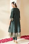 Buy_Mushio_Green Chanderi, Cotton, Silk, Tissue Royal Hand Embellished Nazneen Kurta Set _Online_at_Aza_Fashions