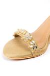 Buy_Preet Kaur_Gold Embroidery, Mirrors, Stones Zariyah Hand Wedges _Online_at_Aza_Fashions
