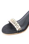 Buy_Preet Kaur_Black Mirrors, Zari Nehrin Embroidered Block Heels _Online_at_Aza_Fashions