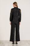Shop_RANNA GILL_Black Polyester Sequins Velden Pant_at_Aza_Fashions