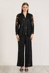 Buy_RANNA GILL_Black Polyester Sequins Velden Pant_Online_at_Aza_Fashions