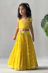 Shop Merge Design Mustard Georgette Embroidery, Sequins, Embellished Skirt And Blouse Co-ord Set at Aza Fashions Shop_Merge Design_Mustard Georgette Embroidery, Sequins, Embellished Skirt And Blouse Co-ord Set _at_Aza_Fashions