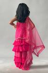 Shop_Merge Design_Fuchsia Georgette Embroidery, Sequins, Ruffles Embellished Kurta Sharara Set _at_Aza_Fashions