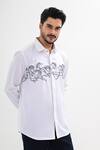 Buy_Kalpana Naik_White Cotton Satin Embroidery Trotting Tales Hand Shirt _Online_at_Aza_Fashions