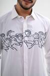 Buy_Kalpana Naik_White Cotton Satin Embroidery Trotting Tales Hand Shirt 